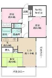 リレント成城 3LDKの間取図画像