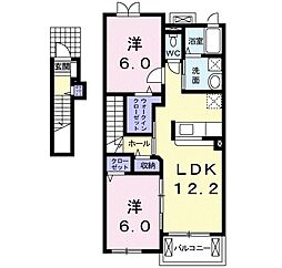 マンハイム1番館 2LDKの間取図画像