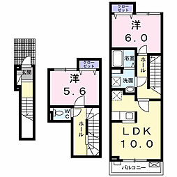 フェリーチェ 2階2LDKの間取り