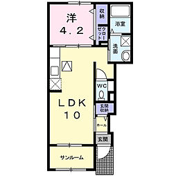 シュエットガーデン 1LDKの間取図画像