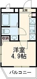 東京メトロ千代田線 北綾瀬駅 徒歩9分の賃貸アパート 2階1Kの間取り