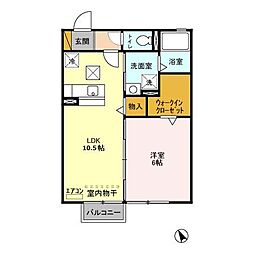 フォレスト自由が丘 1階1LDKの間取り