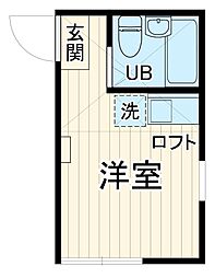 ユナイト横浜ファーストブランチ 205 2階ワンルームの間取り
