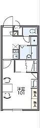 レオパレスコンフォール 2階1Kの間取り