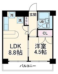 カーサノア八事 1階1LDKの間取り