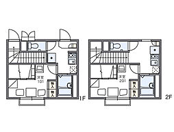 レオパレス北内 1階1Kの間取り