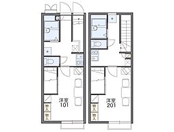 愛知高速東部丘陵線 杁ヶ池公園駅 徒歩7分の賃貸アパート 1階1Kの間取り