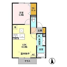プレミア 1LDKの間取図画像