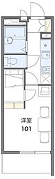 レオパレスコンフォート上社 1Kの間取図画像