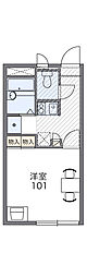 レオパレスパールリビエール1 1Kの間取図画像