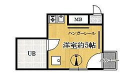 都営浅草線 馬込駅 徒歩2分の賃貸マンション 2階ワンルームの間取り