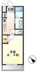 Green CalmVII(グリーンカーム7) 2階1Kの間取り