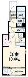 クレールカヤ ワンルームの間取図画像