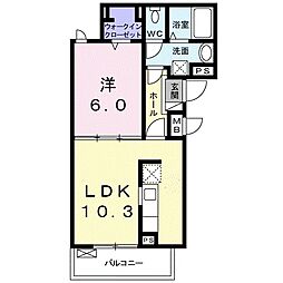 パルテール・キャトル 1LDKの間取図画像