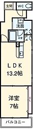 BPRレジデンス金山 1LDKの間取図画像