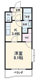 カーサ・森下 1DKの間取図画像