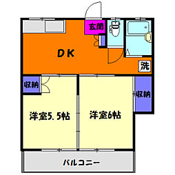 間取図画像 2DK