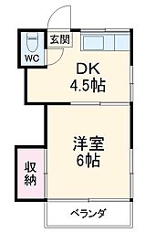 さつき荘 1階1DKの間取り