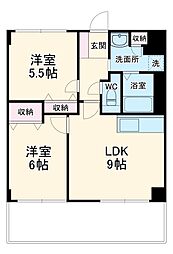 メゾン・ド・カカウェット 1階2LDKの間取り