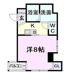 名鉄名古屋本線 名鉄名古屋駅 徒歩10分の賃貸マンション 3階1Kの間取り