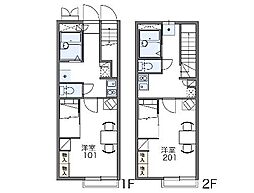 レオパレスTadashi 1Kの間取図画像