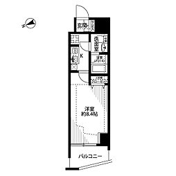 プレール・ドゥーク高円寺2 1Kの間取図画像