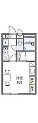 レオパレスピエスト 1Kの間取図画像