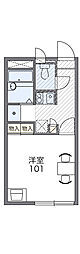 レオパレス広瀬 1階1Kの間取り