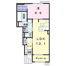 アーバングレイス7 1LDKの間取図画像