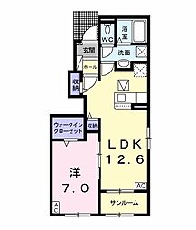 シャルマン・ロッジ2 1LDKの間取図画像