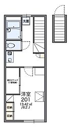 レオパレスＭＡＲＣＨＥＮII 204 2階1Kの間取り