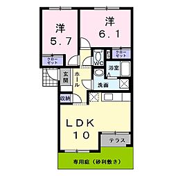 プリムローズ 2LDKの間取図画像