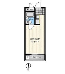 メゾン・ド・サリアン 4階ワンルームの間取り