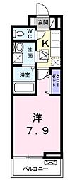 ヒルズガーデン 1Kの間取図画像