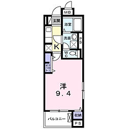 ポライトリー 1Kの間取図画像