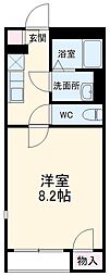 レオネクスト中長根 1Kの間取図画像