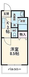 JR東海道本線 浜松駅 バス23分 銭取下車 徒歩1分の賃貸マンション 2階1Kの間取り