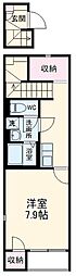 レオネクスト翔15 1Kの間取図画像