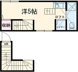 サークルハウス国分寺 2階ワンルームの間取り