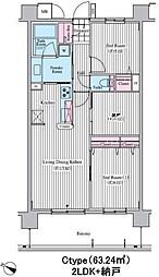 JR京浜東北・根岸線 東十条駅 徒歩3分の賃貸マンション 12階2SLDKの間取り
