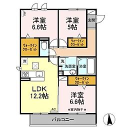 JR東海道本線 穂積駅 徒歩24分の賃貸アパート 1階3LDKの間取り