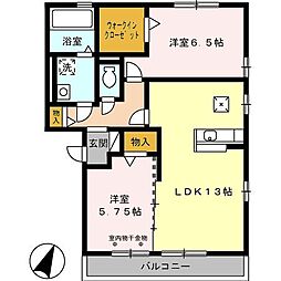 トレステラ 3階2LDKの間取り