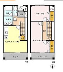 ロイヤルメゾン 1階2LDKの間取り