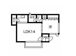 メグロポイント 1階1LDKの間取り