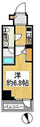 東京メトロ千代田線 綾瀬駅 徒歩7分の賃貸マンション 6階1Kの間取り