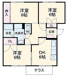 エアポート・マルタ2 3DKの間取図画像