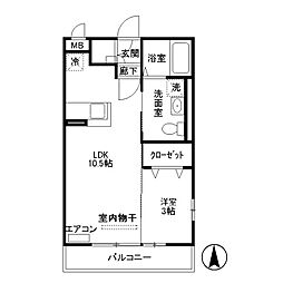 グロース小山 1LDKの間取図画像