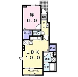 ヴァン・ベルジェ 1LDKの間取図画像