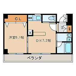 JR京浜東北・根岸線 西川口駅 徒歩11分の賃貸マンション 3階1DKの間取り