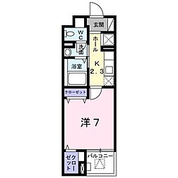 ルミソラーレ 1Kの間取図画像